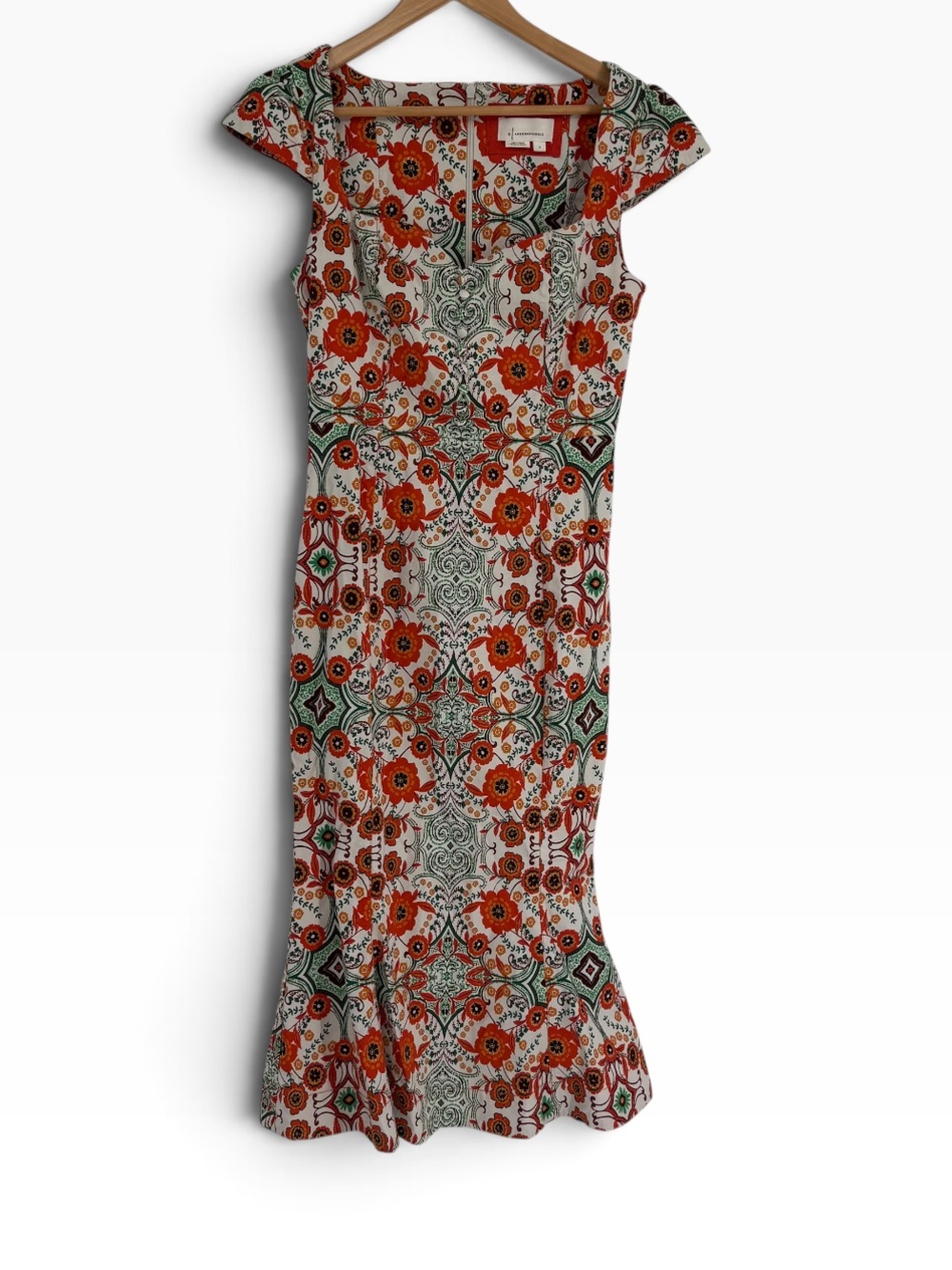 Anthropologie Sweetheart Floral Dress Women's Size S Short Sleeve Midi Boho